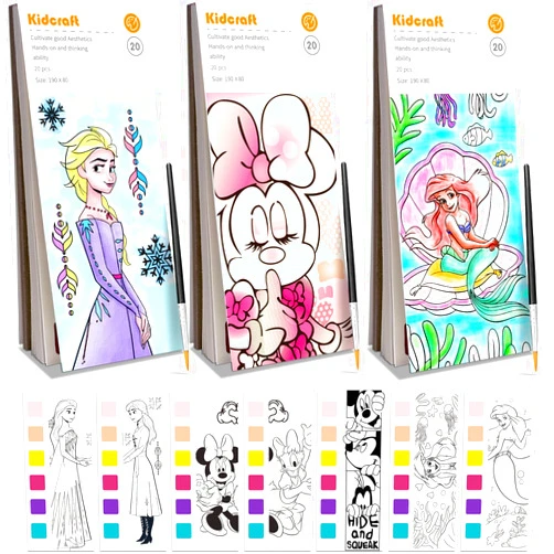 Kidcraft Paint with Water Coloring Books for Kids - 3 Pack, Pocket Mess Free Watercolor Painting Kit, Water Color Paint Set Arts and Crafts Gift for Girls Ages 4 5 6 7 8+, Travel Activity Toy