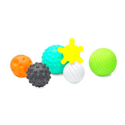 Infantino Textured Multi Ball Set - Toy for Sensory Exploration and Engagement for Ages 6 Months and up, 6 Piece Set