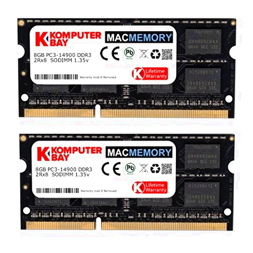 KOMPUTERBAY 16GB Dual Channel Kit 2X 8GB 204pin DDR3-1066 SO-DIMM 1066 PC3-8500 (1066MHz, CL7) for Apple