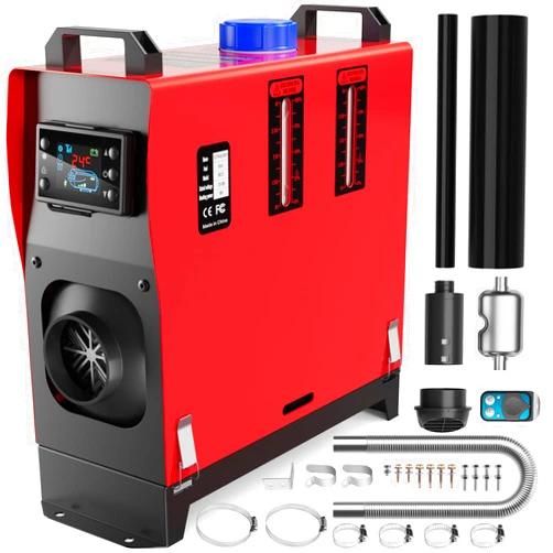 BreAro Diesel Heater, 5KW 12V Diesel Air Heater with Remote Control & LCD Display, All in One Portable Diesel Heater with 5L/1.3Gal Fuel Tank, Low Noise Parking Heater for Truck RV Camper Boat Tent Garage