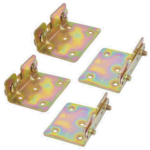 Antfly Bed Rail Brackets, Bed Rail Fittings, Heavy Duty Non-Mortise, Bed Frame Bed Post Double Hook Slot Bracket, Set of 4