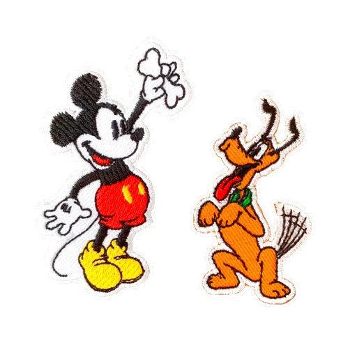 Generic Cute Mickey and Puto Iron On Patches, Cute Decor Patches for Dress Backpacks Clothes Pants Jeans Hats, Embroidery Applique DIY Accessory, 3, black,blue