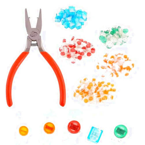 Hilitchi 200 Pcs Telephone Wire Connector Wire Butt Splice Connector UY/UY2/UR/UR2/UG Crimp Terminal Connectors Assortment Kit - with One Connector Crimping Pliers