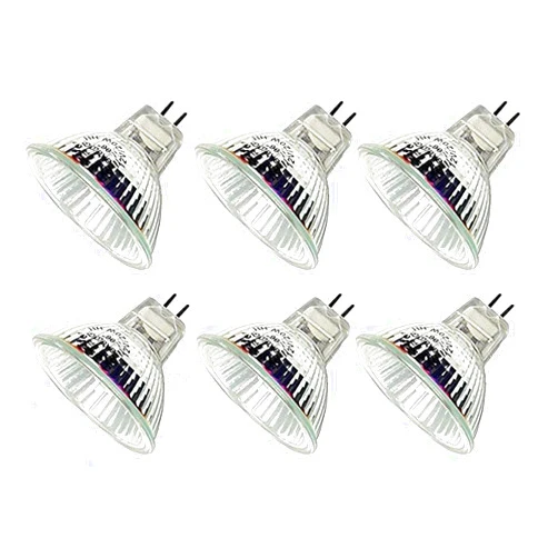 CTKcom MR16 12v 20w Halogen Light Bulbs(6 Pack) - 12 Volt Bi Pin Base,High Lumens, Precision Halogen Reflector Fiber Optic Light Bulb, Glass Cover,6 Pack