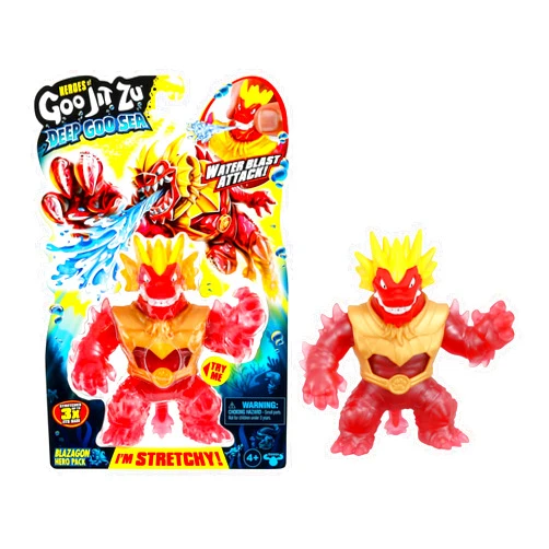 Heroes of Goo Jit Zu Deep Goo Sea Blazagon Hero Pack. Super Stretchy, Goo Filled Toy. with Water Blast Attack Feature. Stretch Him 3 Times His Size!