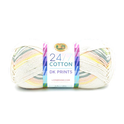 Lion Brand Yarn 24/7 Cotton DK Prints, Yarn for Knitting, Crocheting, and Crafts, Seaglass, 1 Pack
