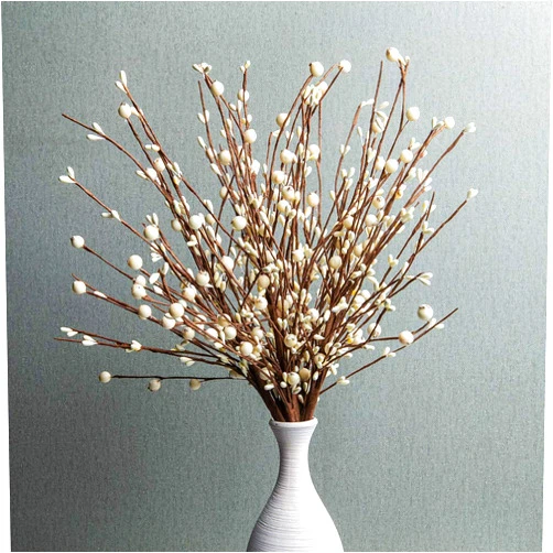 JINGHONG 6PCS Artificial Pip Berry Stems,Cream Berry Stems White Berry Picks for Winter Christmas Holiday and Home Decor(Cream)