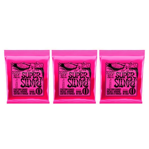 Ernie Ball, Super Slinky Electric Guitar Strings 9-42 (Pack of 3 Sets) (2223x3)