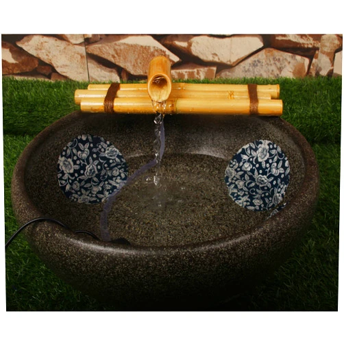 Foci cozi Bamboo Water Fountain Medium 12 Inch Three Arm Style without Pump, Indoor or Outdoor Zen Garden Decor Fountain, Natural, Split Resistant Bamboo, Combine with Any Container to Create Your Own Fountaion