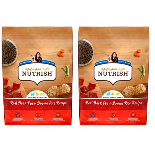 Rachael Ray Nutrish Premium Natural Dry Dog Food with Added Vitamins, Minerals & Taurine, Real Beef, Pea, & Brown Rice Recipe, 6 Pounds (Packaging May Vary) (Pack of 2)