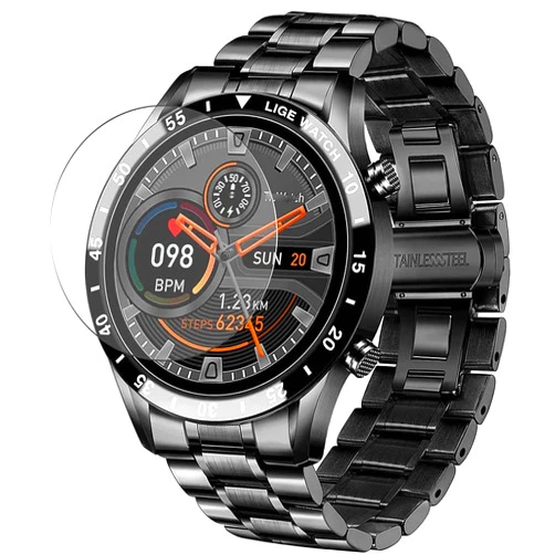 Puccy 3 Pack Tempered Glass Screen Protector Film, compatible with LIGE i12 1.3 inch Smart watch smartwatch Protectors Guard, Transparent