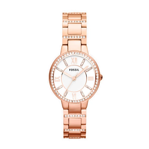 Fossil Virginia Women's Watch with Crystal Accents and Self-Adjustable Stainless Steel Bracelet Band