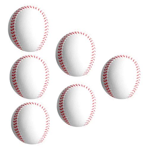 Baisidiwei Soft Baseballs, Foam Baseballs for Kids Teenager Players Training Balls 6 Pcs Foam Baseballs Training Balls for Hitting and Indoor or Outdoor Play（White）