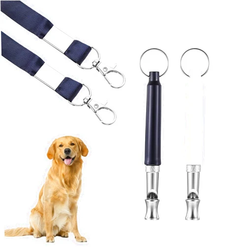 Teaaha 2PCS Dog Whistle to Stop Barking Neighbors Dog, Adjustable Dog Training Whistle to Make Dogs Come to You, with Lanyard, Professional Ultrasonic Silent Dog Whistles Control Devices(Black/White)