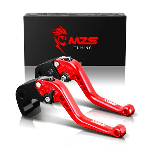 MZS Red Motorcycle Brake Clutch Levers Short Adjustable CNC Compatible with Z650 Z650RS Z900 EX650 ER6F 17-24 | KLE650 KLE 650 15-23 | KLZ1000 KLZ 1000 15-19 | Vulcan S 650 15-23