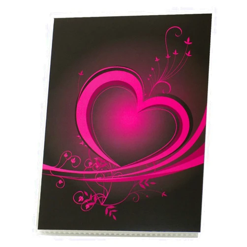 KVD Mini Small 4x6 Photo Album Brag Book, Various Exquisite Colors and Patterns, Durable, Flexible, Holds 36 4 x 6 Photos, Black Pink Heart