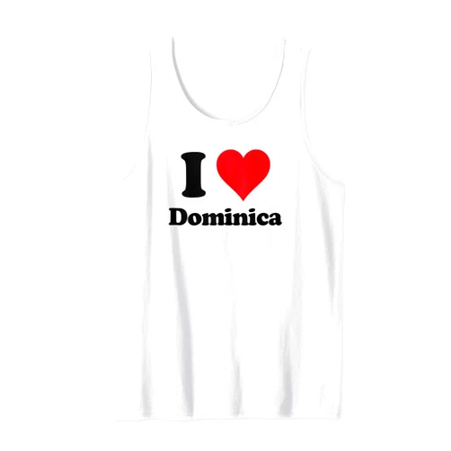 Novelty Dominican Vacation Merch Memorabilia I Heart Dominica Love Country Souvenir Themed Stuff Tank Top