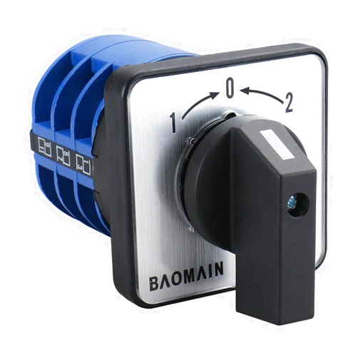Baomain 40A Momentary Motor Reversing Switch AC 660V 12 Terminal 3 Phase Rotary Cam Changeover Switch SZW26-40/B303.3