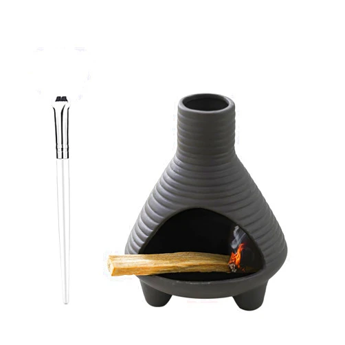 Sixbaola Palo Santo Holder Burner, Ceramic Incense Holder, Chimneys Sage Holder for Meditation Decor,Yoga Room(Set04)