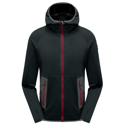 Little Donkey Andy Men's Winter Ultra Stretch Warm Fleece Running Jacket Thumb Holes Hooded Coat Hiking