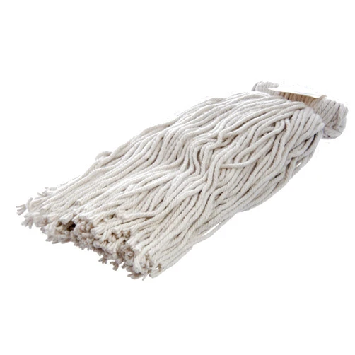 Carlisle FoodService Products SPARTA Flo-Pac Mop Head Cut-End, Screw Top with White Band for Organized Cleaning, 18 Inches, White