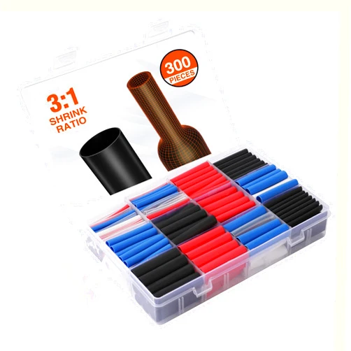 Valuemax Heat Shrink Tubing Kit, 3:1 Industrial Electrical Shrink Tube, Marine Grade Shrink Wrap, Adhesive Lined, 300PCS, 7 Sizes, 5 Colors