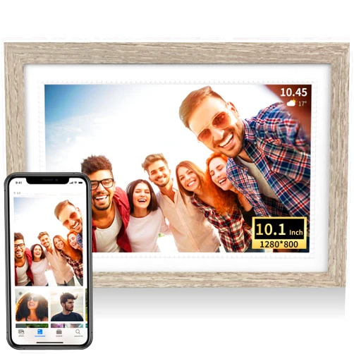 Showscren WiFi Digital Picture Frame 10.1 Inch Smart Digital Photo Frame with 32 GB, Auto-Rotate HD IPS Touch Digital Frame Compatible with Frameo, Share Photos & Videos Anywhere, Home Decor