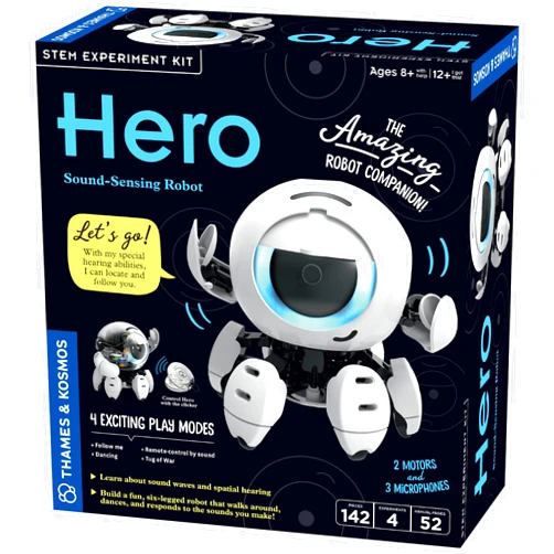 Thames & Kosmos Hero: Sound-Sensing Robot STEM Experiment Kit, Build a Robot That Reacts to Sounds, Explore Engineering, Sound Technology, Spatial Hearing, Quality Screen-Free, Educational Play