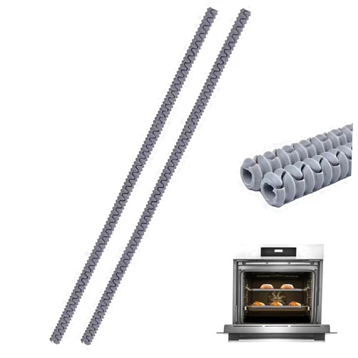 LokiLux Extra Long 22 inch Silicone Oven Rack Shields Guards Oven Rack Protectors Prevents Hand and Arm Burns, Heat Resistant,Silicone, 2pcs,Gray
