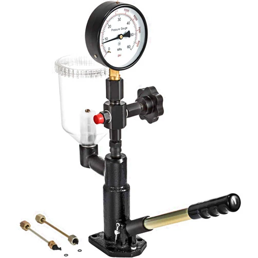 Vevor 400Bar 6000PSI Diesel Fuel Injector Tester Diesel Injector Nozzle Tester with Dual Scale Gauge to Adjust Injector Nozzle Pressure and Testing Diesel Injector Nozzle Pop Pressure Tester