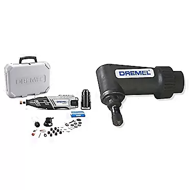 Dremel 8220-2/28 12-Volt Max Cordless Rotary Tool with 28 Accessories & 575 Right Angle Attachment for Rotary Tool- Angle Drill Attachment, Black