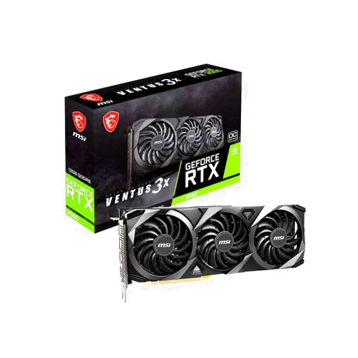 MSI Gaming GeForce RTX 3060 12GB 15 Gbps GDRR6 Boost Clock: 1807 MHz 192-Bit HDMI/DP PCIe 4 Torx Triple Fan Ampere OC Graphics Card (RTX 3060 Ventus 3X 12G OC)