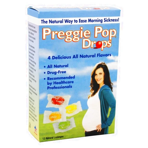 Three Lollies Drops Morning Sickness & Nausea Relief during pregnancy Safe for pregnant Mom & Baby Gluten Free 4 Flavors: Lemon, Raspberry, Green Apple, Tangerine 12 Count - Pack of 1
