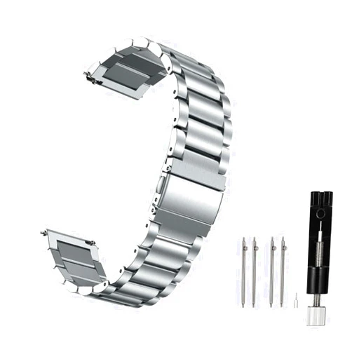 Moran Stainless Steel Watch Band Quick Release Replacement Metal Strap 20mm 22mm for Men Women (Silver+Folding Clasp, 20mm)