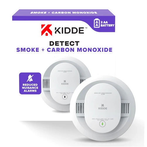 Kidde Smoke & Carbon Monoxide Detector, AA Battery Powered, Voice Alerts, LED Warning Light Indicators