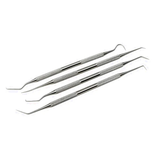 IMED SCIENTIFIC 4 Pcs Professional Dental Scraper Tool - Dentist Pick, Medical Stainless Steel, Dental Tarter Scraper for Tooth Stains Remover, Dentist Home Use Double Ended Tools