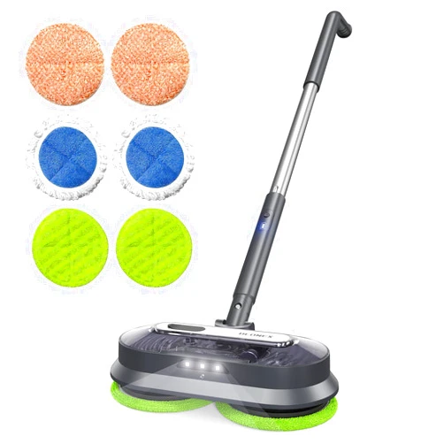 BLONEX Cordless Electric Mop with Spray & Detachable Water Tank, Lightweight Electric Spin Mop with Headlights for Hardwood Tile Laminate Floors, Long-Lasting Battery, Self-Propelled Floor Cleaner