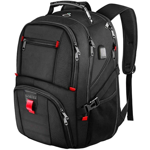 YOREPEK Travel Backpack, Extra Large 50L Laptop Backpacks for Men Women, Water Resistant College Backpacks Airline Approved Business Work Bag with USB Charging Port Fits 17 Inch Computer, Black