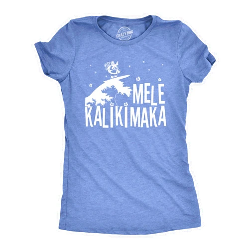Crazy Dog T-Shirts Womens Mele Kalikimaka T Shirt Funny Surfing Hawaiian Christmas Santa Tee