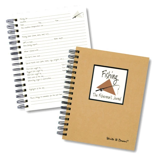 Write it Down series by Journals Unlimited, Guided Journal, Fishing, Fisherman's Journal, Full-size 7.5