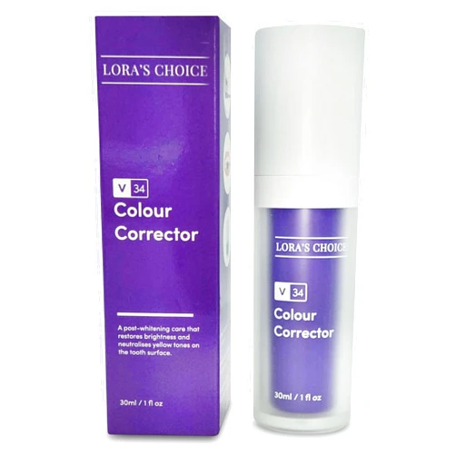GOODY 2'S Lora Choice V34 Purple Toothpaste Tooth Stain Concealer Teeth Whitening Booster Color Correcting Serum for Brighter Teeth 30ml