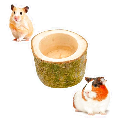 Tuulizz Wooden Hamster Feeding Bowl - Small Animal Food Dish for Hedgehog Guinea- Pig Gerbil Squirrel Reptiles Chinchilla…