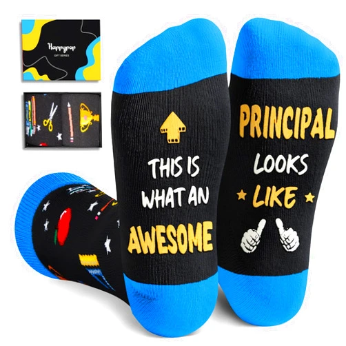 HAPPYPOP Principal Appreciation Gifts - Teacher Pastor Boss Coworker Employee Friend Socks Women Men