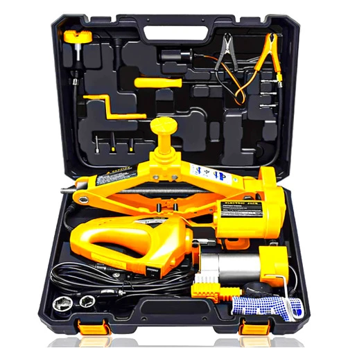 E-HEELP Electric Car Jack 3 Ton 12V Scissor Car Jack Electric with Impact Wrench and Inflator Electric Car Jack Kit for Car SUV Sedan Tire Changing