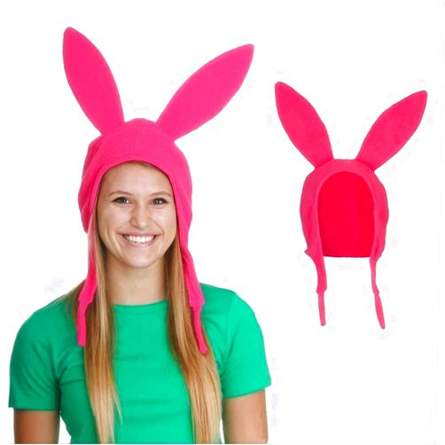 Salalacap Pink Bunny Rabbit Ears Hat 2024 New Updated 100% Stand Up Hat Cosplay Costume Halloween Christmas Fleece Hats