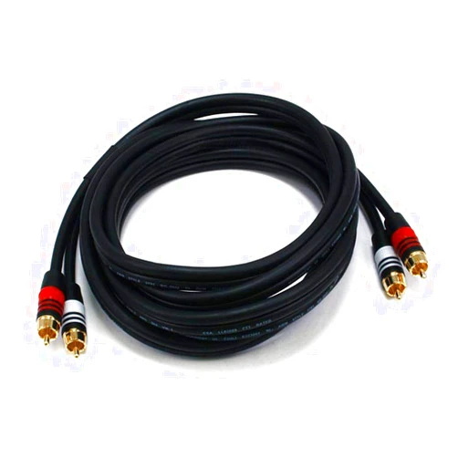 Monoprice Premium RCA Cable - 10 Feet - Black | 2 RCA Plug to 2 RCA Plug, Male to Male, 22AWG