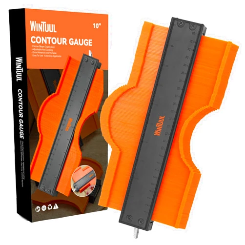 WINTUUL Contour Gauge, 10 Inch Edge Profile Measuring Tool with Lock, Widen Shape Contour Duplication Gauge Profile Tool, Precisely Copy Irregular Shape Instant Template, Gifts for Men Dad Him