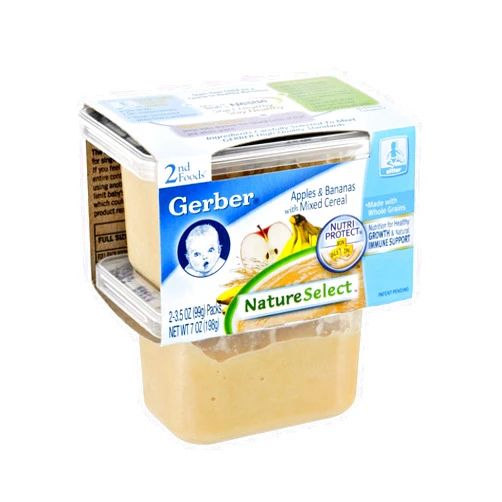Gerber 2nd Foods Nature Select Apples and Bananas with Mixed Cereal Baby Food, 7 Ounce -- 8 per case.