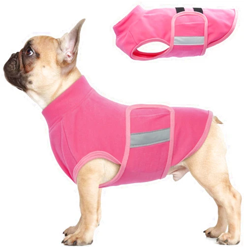 IDOMIK Dog Sweaters for Small Dogs,Soft Small Dog Fleece Jacket,Puppy Sweaters for Small Dogs with Reflective Strips,Winter Puppy Sweaters Warm Outfit for Dogs,Small Dog Sweaters Female Male