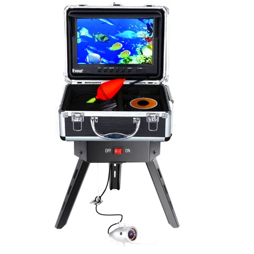 Eyoyo Underwater Fishing Camera w/DVR and Tripod Panner inch LCD Monitor 1000TVL Fishing Camera w/ 12 pcs IR Lights 50m Cable for Ice Fishing…